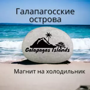 Магнит ГАЛАПАГОСЫ на холодильник из нат.камня 4-5см